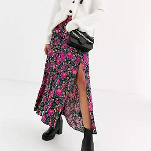 Topshop floral slit maxi